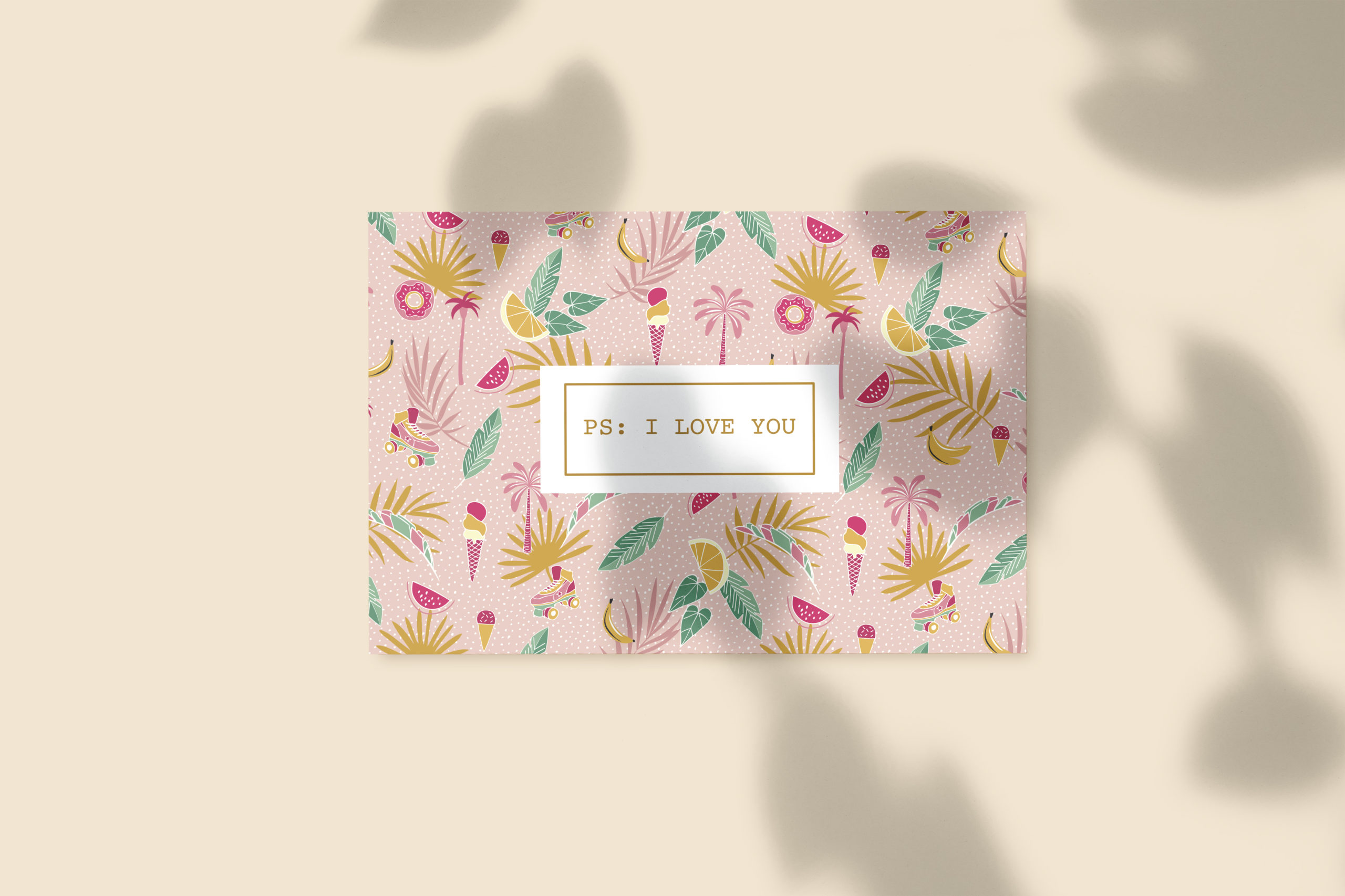 Floral design business card mockup