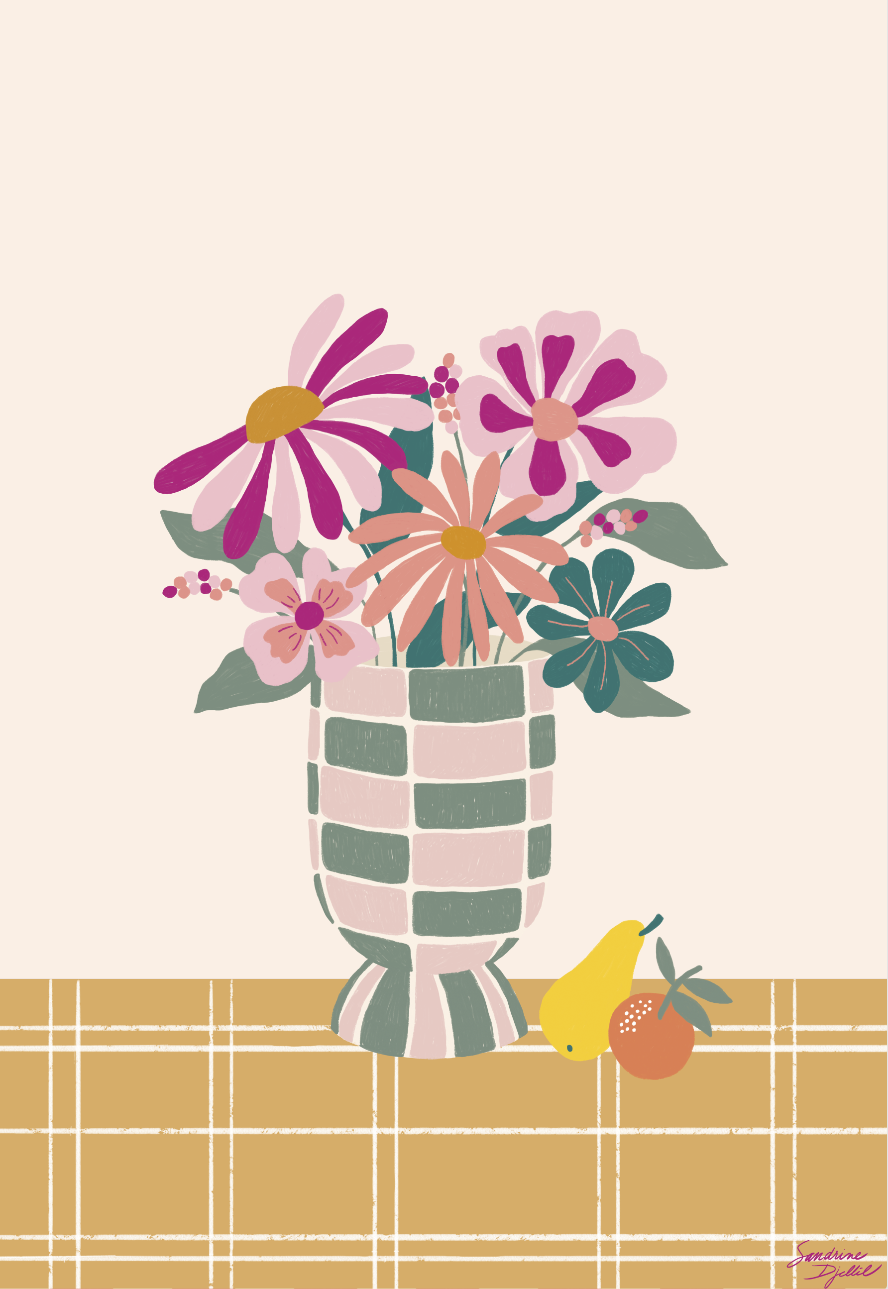 AFFICHE-VASE FLEURI-SDJELLIL